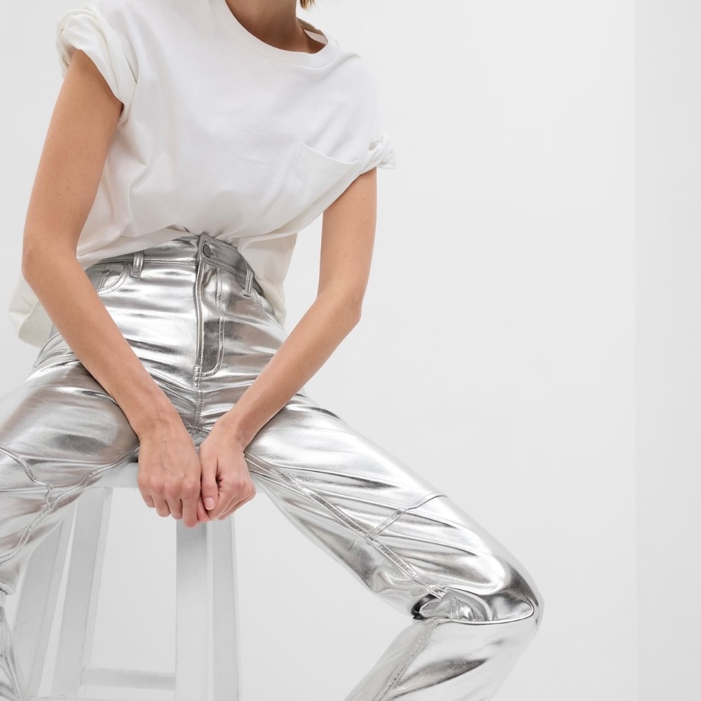 GAP SILVER PANTS, cheeky straight
